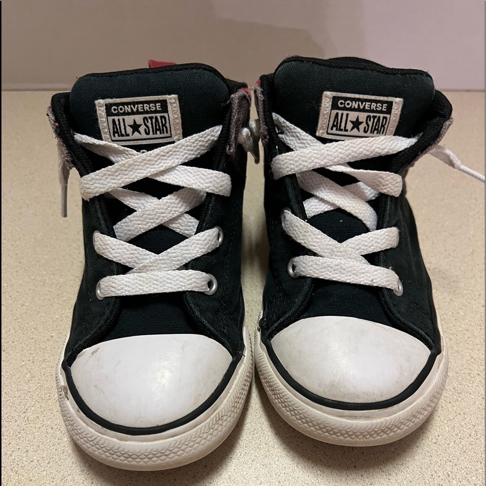 Black and Maroon Kid Converse Size 10